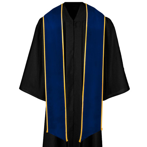 Blank   84" Royal Graduation Stoles With Gold Binding/Trim