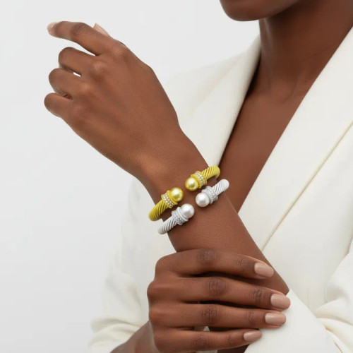 SGRHO Philo Affiliates 2 Pcs Yellow White Bangles