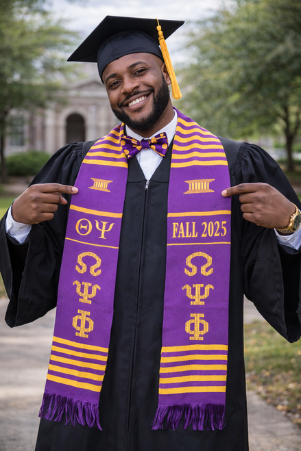 OPP Personalized Kente Stole with Pre-Woven OPP Letters