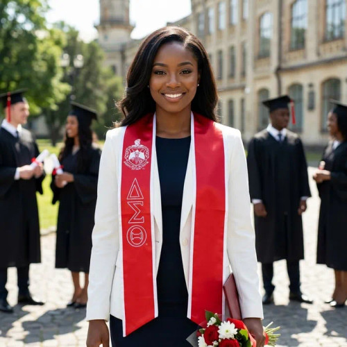 DST Print Legacy Honor Stole in Red with White