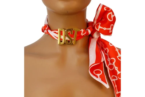 DST  Signature Silk  Scarf Necklace