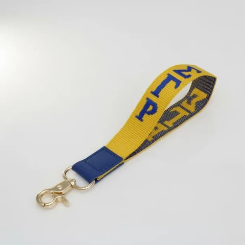 SGRHO Yellow Canvas Embroidered Wristlet Strap Clip(BCAM)