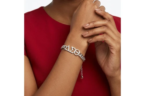DST  Silver Chain Greek Letter Bracelet