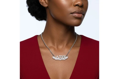 DST Winged Bling Pendant Silver Chain Necklace