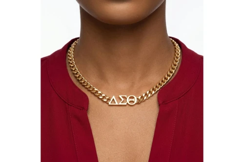 DST Sorority Gold Chain Greek Letter Necklace