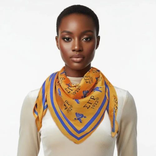 SGRHO Mustard Yellow and Blue Poodle Square Scarf(BCAM)