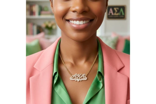 AKA Heart Bling Pendant Gold Chain Necklace