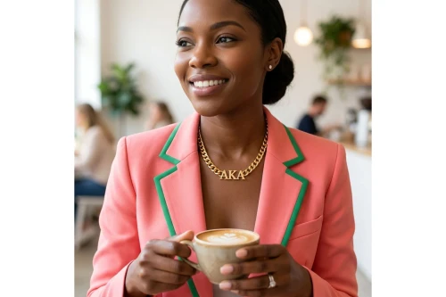 AKA Sorority Gold Chain Greek Letter Necklace