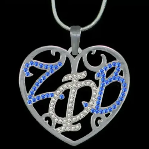 ZPB Color Crystal Filigree Heart Necklace(BCAM)
