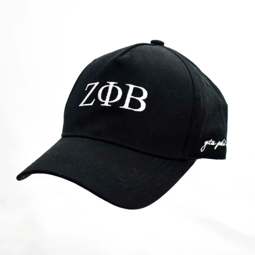 Zeta Phi Beta Baseball Cap- Brushed Cotton 5-Panel Black Hat(BCAM)