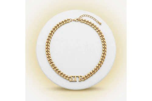 SGRHO Sorority Gold Chain Greek Letter Necklace