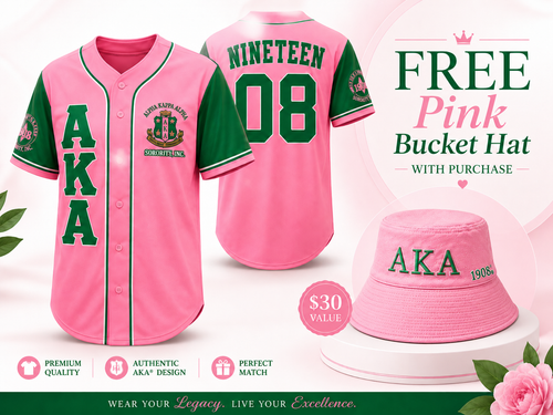 AKA  PINK BASEBALL JERSEY + FREE BUCKET HAT