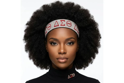 DST Clear Red Rhinestone Black Stretch Headband