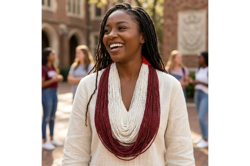 DST Colorblock Deep Red White 100 Strand Bead Necklace