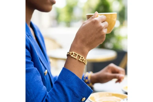 SGRHO Sorority Gold Chain Greek Letter Bracelet   (BFCM)