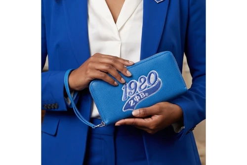 ZPB Sorority Long Blue 1920 Patch Zipper Wallet