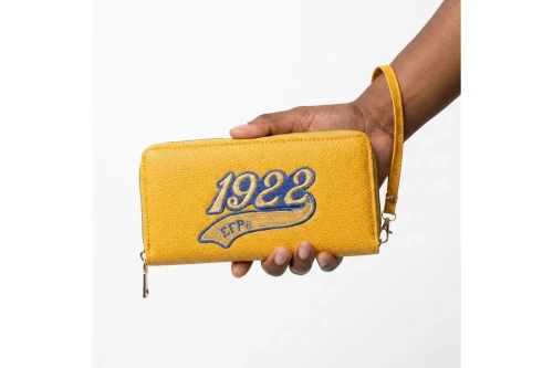 SGRHO Soror Long Yellow 1922 Patch Zipper Wallet