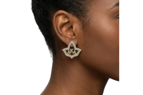 AKA Ivy Leaf Greek Rhinestone Stud Earrings