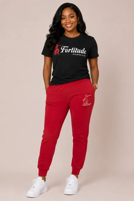 DST Elite Red Trainer Sweatpants + FREE "Fortitude" Tee
