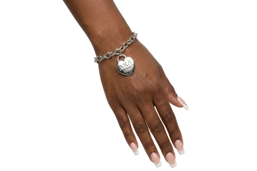 AKA Silver 1908 Legacy Heart Lock Chain Bracelet