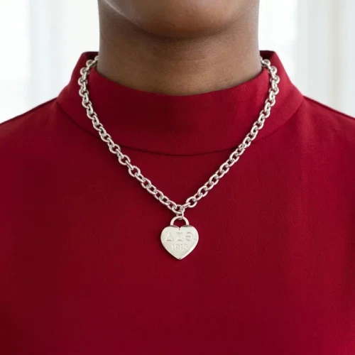 DST Silver 1913 Legacy Heart Lock Chain Necklace