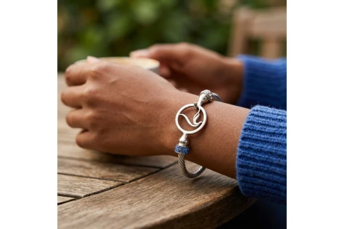 ZPB Silver Cable Logo Bangle