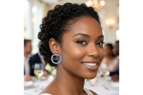 ZPB Circle Greek Rhinestone Stud Earrings