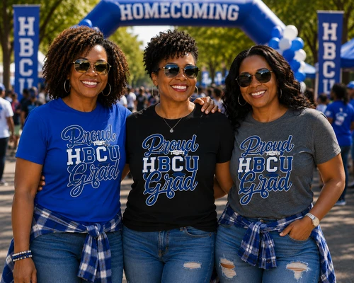  ZPB  Glitter  "PROUD HBCU GRAD"  Short Sleeves  T shirt 