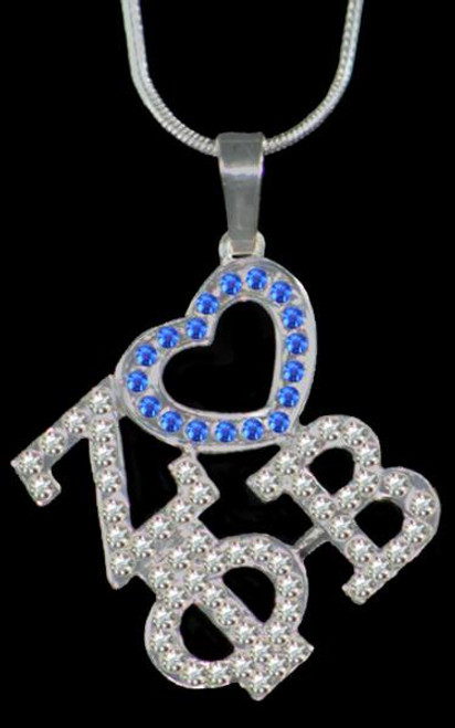 Jewel: Zeta Phi Beta  Swarovski  Crystal Heart  Necklace Jewel: Zeta Phi Beta  Swarovski  Crystal Heart  Necklace