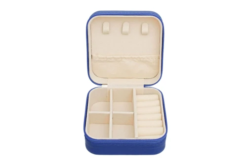 Blue Travel Square Jewelry Box Organizer 