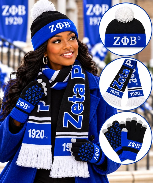  ZPB  Black  Knitted scarf & Beanie + FREE Knitted Gloves Set