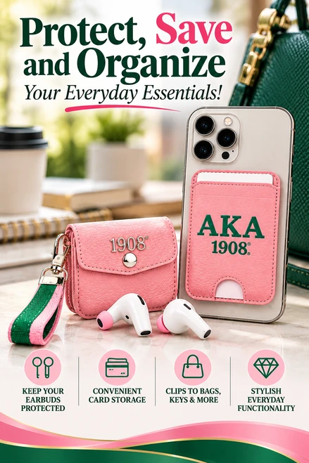 AKA Pink Earbud + Pink Card Wallet Bundle | FREE Kimono