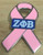 (B)  Z-Phi-B  Breast Cancer Awareness Lapel Pins + Messsage Card 