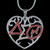 DST Color Crystal Filigree Heart Necklace