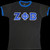 Z Phi B Black Ringer Tee Shirt   (4xl Only)  (BCAM)