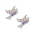 Silver Blue Dove Studs
