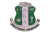 Pink Green Sorority Shield Brooch