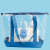 Tote Blue Clear Zeta Sorority Bag With Zippered Closure.     Extra White  Pouch Included.
