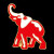 DST 1″T Red Elephant Lapel Pin