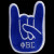 PBS 4”T Hand Sign R/W Emblem W/Heat Seal Backing