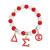 DST Sorority Red White Bling Letter Bracelet DST Sorority Red White Bling Letter Bracelet