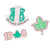 AKA Sorority Pin Set Pink Green AKA AKA Sorority Pin Set Pink Green AKA