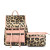 Backpack Leopard and Pink Flap Bag Set