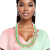 AKA Sorority Pink Green Long 3 Row Brooch Necklace AKA Sorority Pink Green Long 3 Row Brooch Necklace