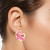 Studs Gold Pink Ribbon Looped Heart Earrings Studs Gold Pink Ribbon Looped Heart Earrings
