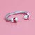 DST Red White Thick Cable Classic Silver Bangle DST Red White Thick Cable Classic Silver Bangle