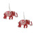 Drop DST Red Elephant Tribal Earrings
