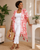 DST Sorority Red White ColorBlock Swirl Kimono