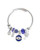 Silver Blue Evil Eye Cable Bangle