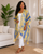 SGRHO Sorority Yellow Blue Color Block Swirl Kimono
